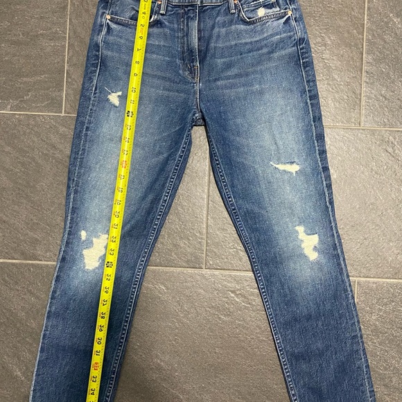 Mother Denim Distressed High Rise Ankle Jeans Blue - Picture 8 of 8